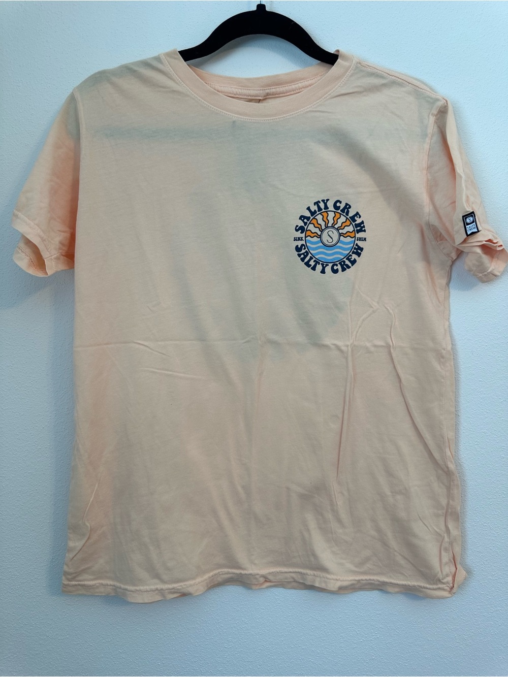 SALTY CREW Women’s Sun Waves Boyfriend Tee Apricot Size Small NWT